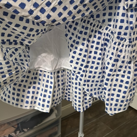 Vineyard Vines Painterly Grid Blue and White Ruffle Skirt - Picture 3 of 8